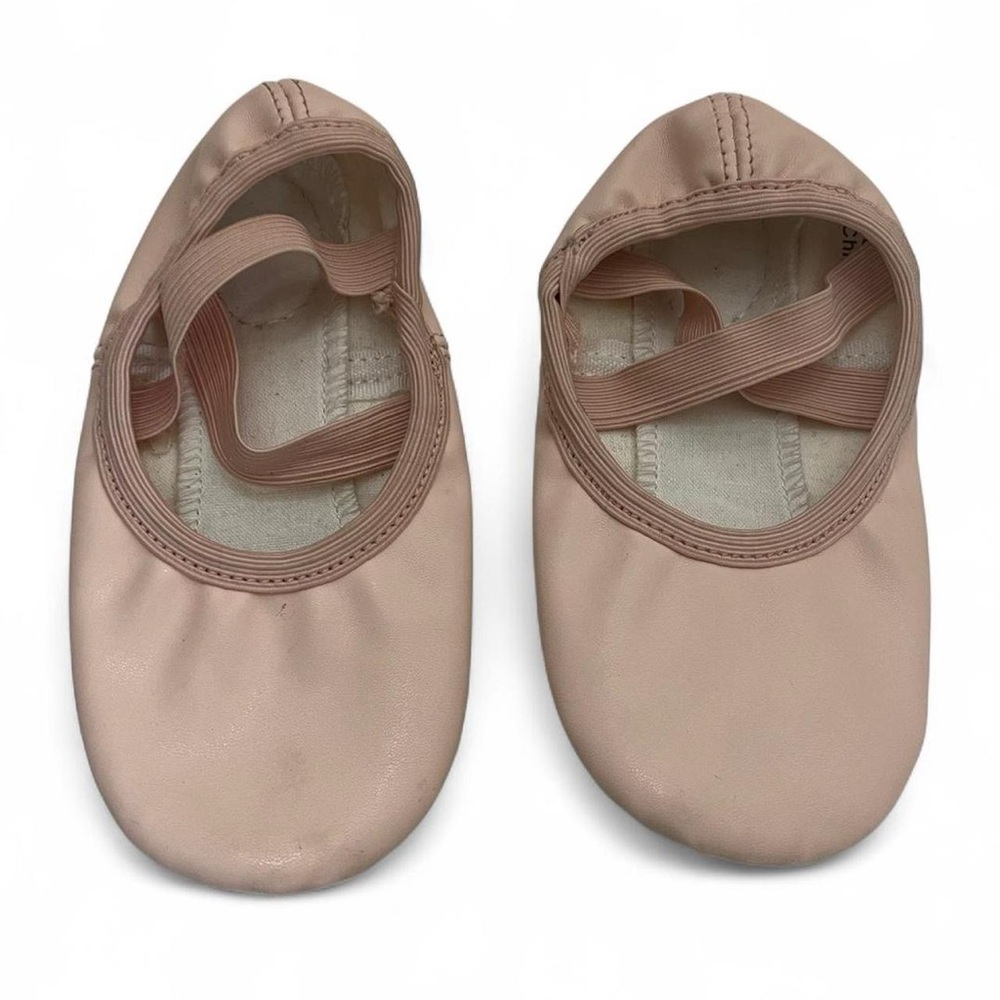 Soft Pink Toddler Girl 8C Ballet Slippers Faux Leather Leather Blend Dance Shoes
